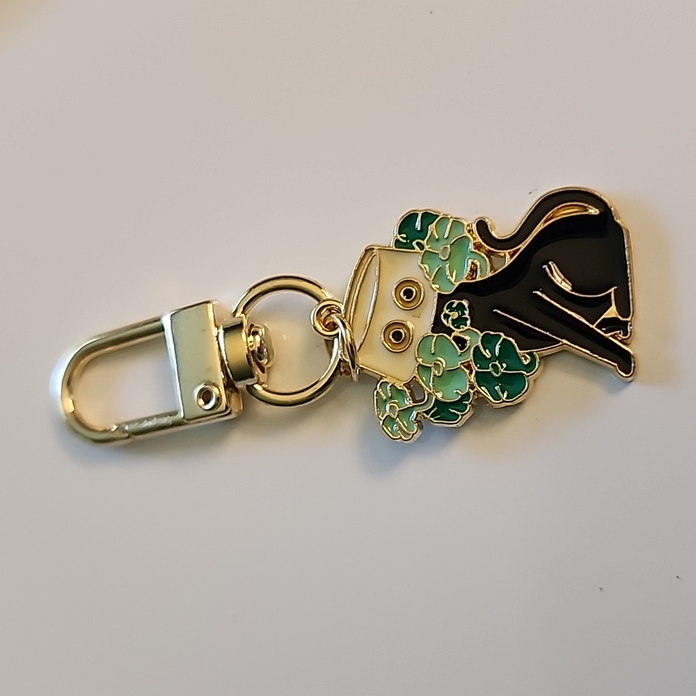 Mischievous CAT  ZIPPER Pull purse charm   Charm bracelet Lobster claw EO